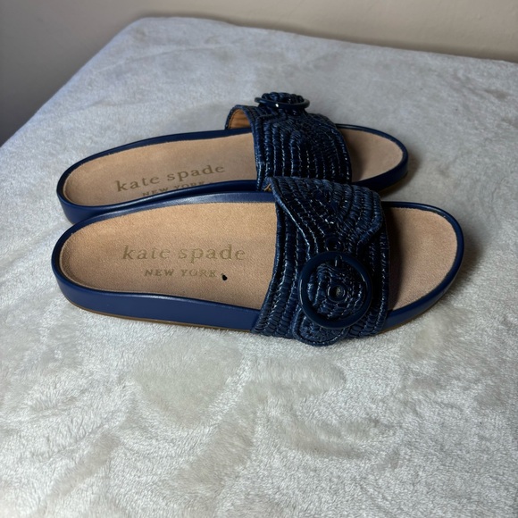 Kate Spade Slides Women's size 7.5 Maribelle Flat Sandals Navy Blue New - Picture 4 of 5